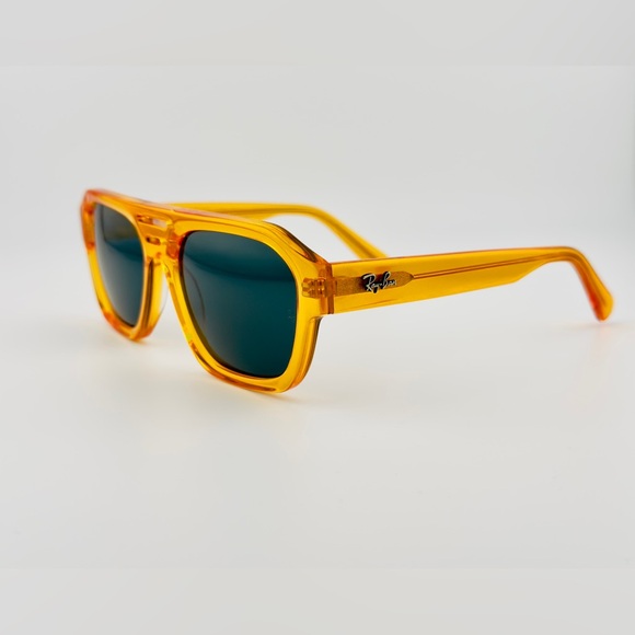 Ray-Ban Corrigan Bio based Sunglasses RB4397 Transparent Yellow Frame Gray Lens - Picture 6 of 13